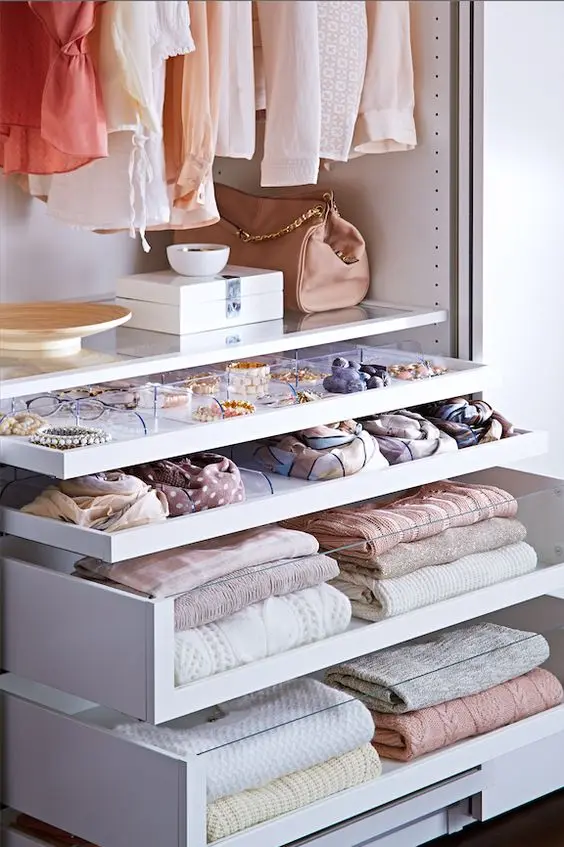 glass closet drawers