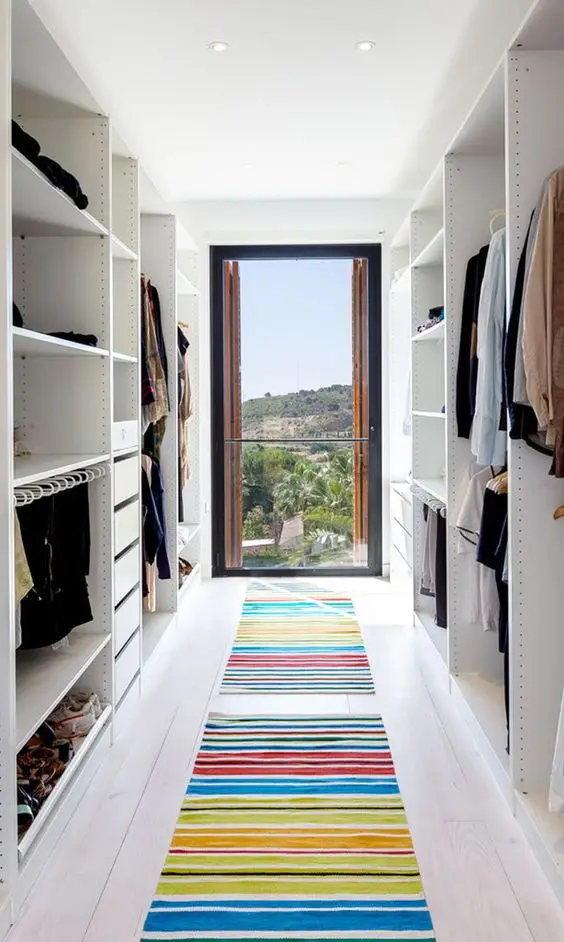 bright bedroom closet