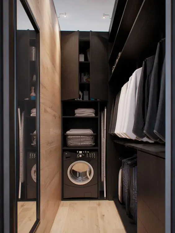 closet with laundry