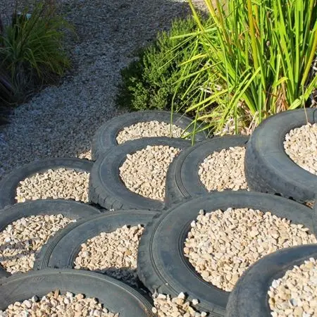 tire garden steps