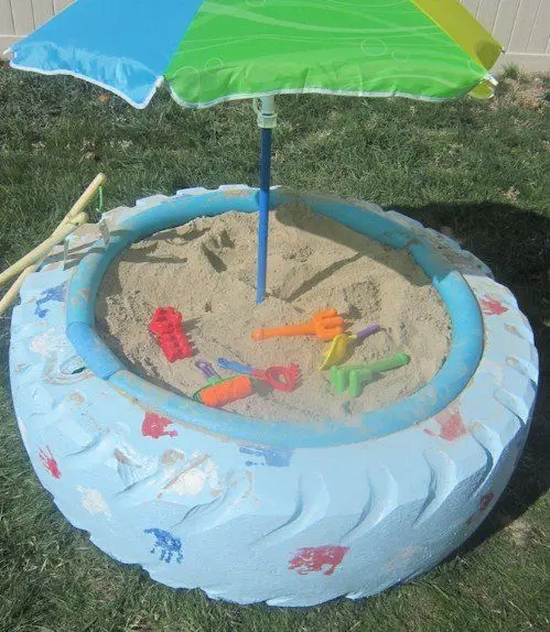 tire sand box