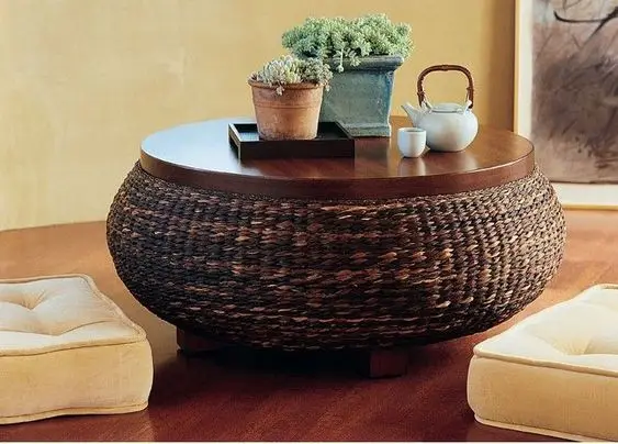 rustic tire centre table