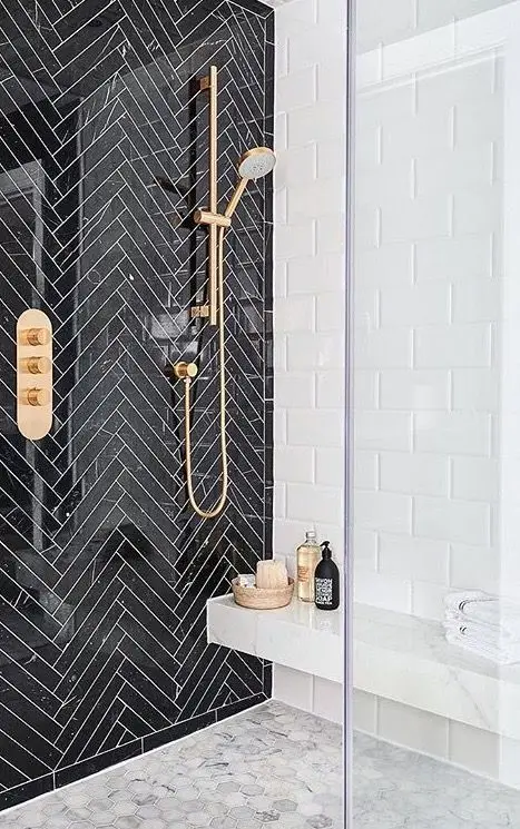 black and white bathroom