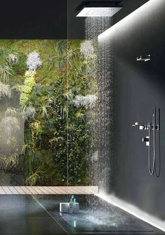 plants inside a bathroom