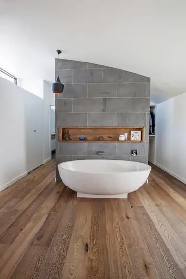 wood bathroom floor