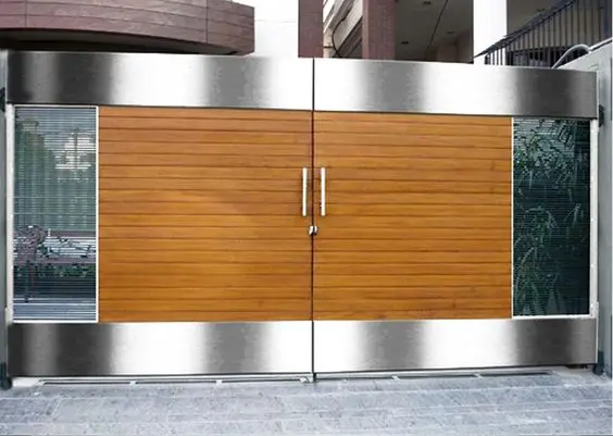 wood and chrome gate