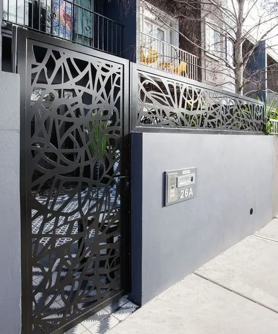 modern townhouse steel gate