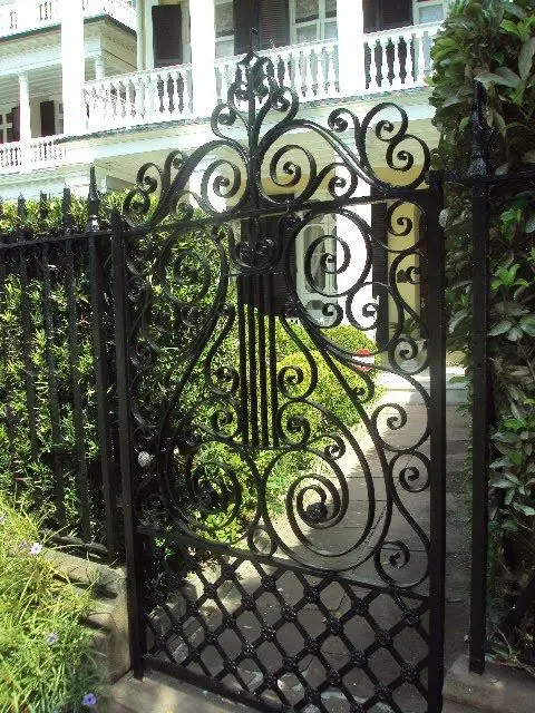 classic black iron gate