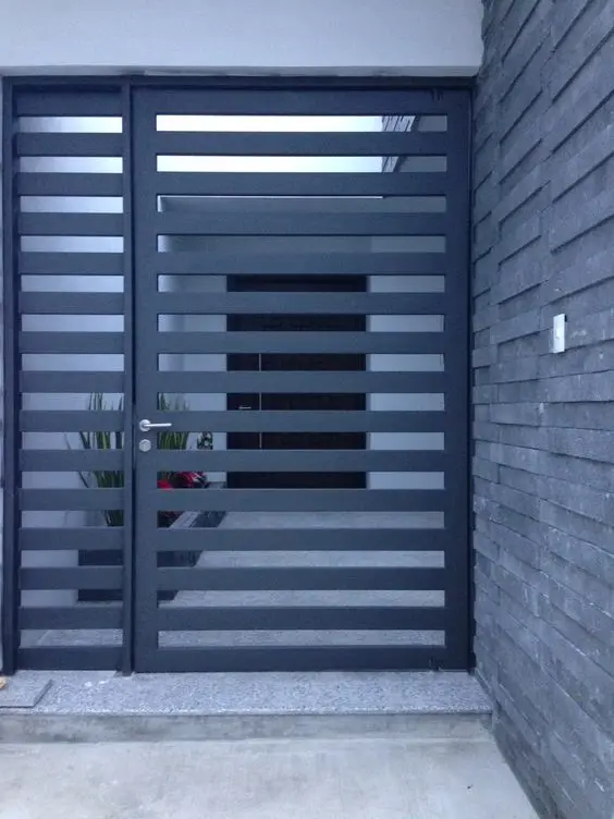 modern grey steel gate
