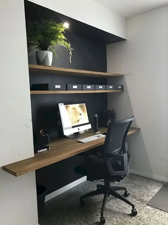 black home office