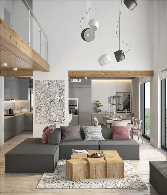 modern grey living room