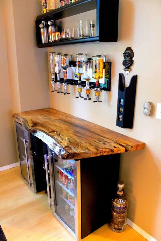 rustic mini bar