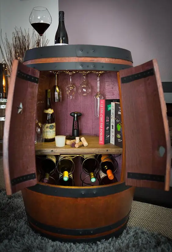 barrel mini bar