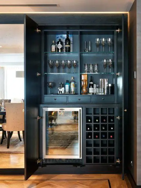 bar in a cabinet