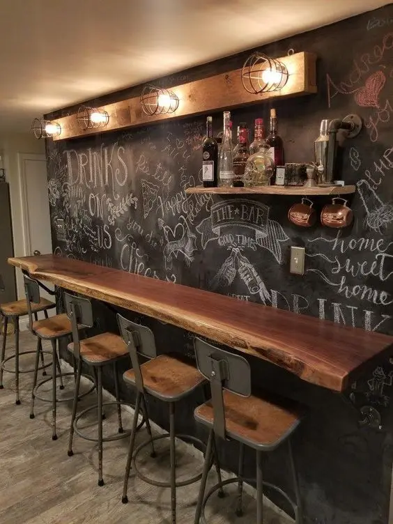 barn inspired home bar