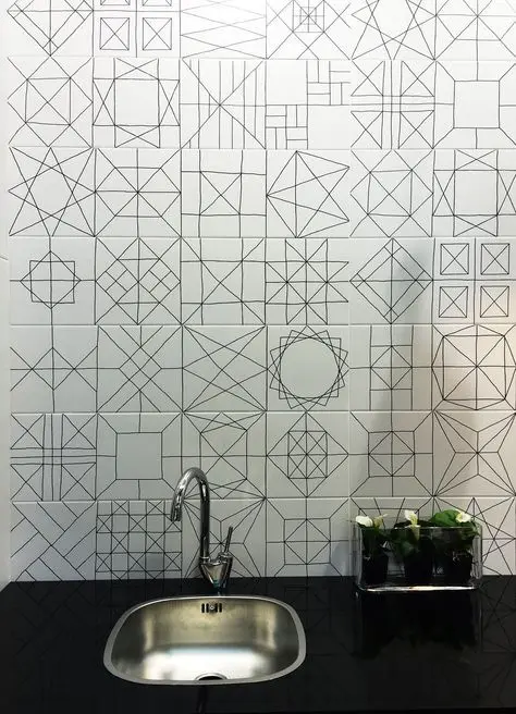 modern white tiles