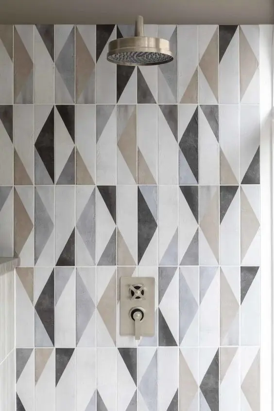 multi-toned bathroom tiles