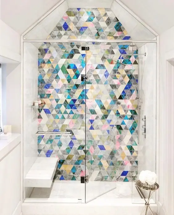 colourful bathroom wall