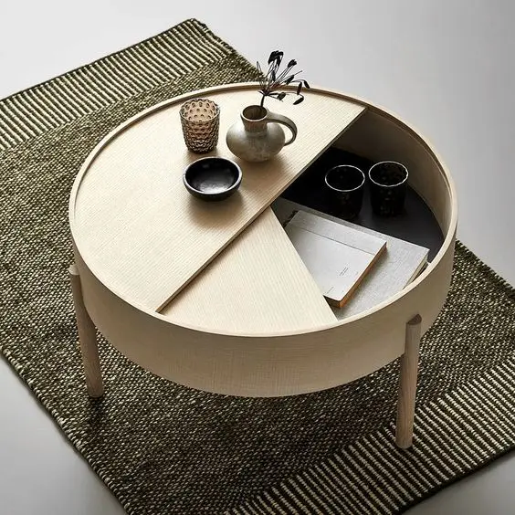 round centre table with storage