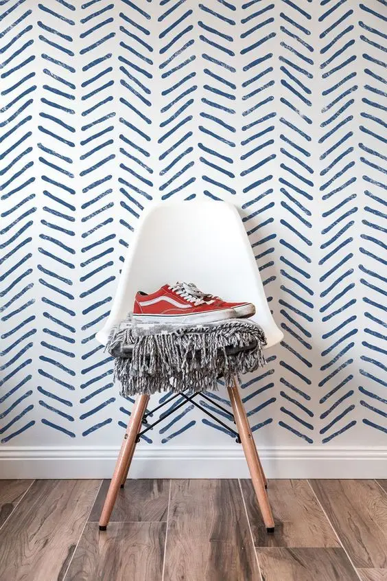 modern herringbone wall design