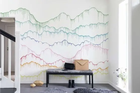 dripping wall paint accent