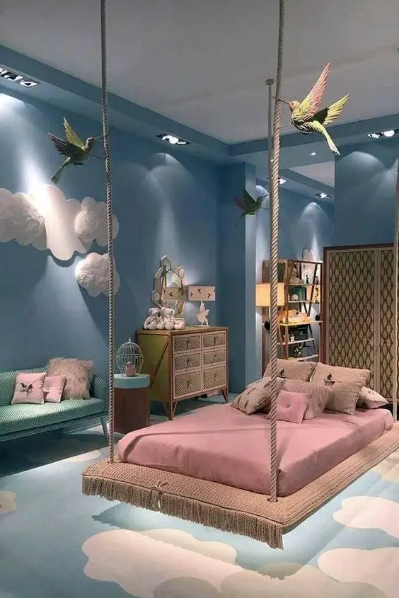 sky themed kids bedroom