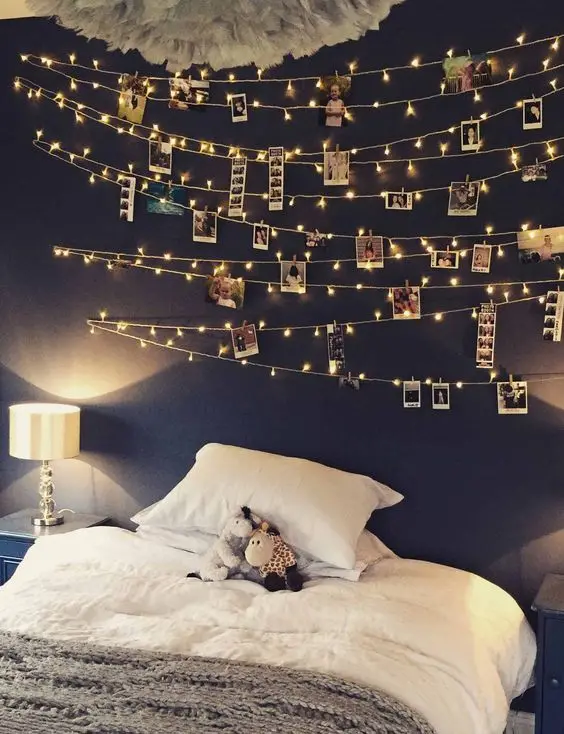 fairy lights bedroom