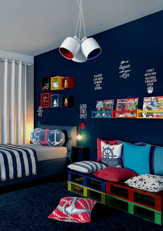 blue boys bedroom