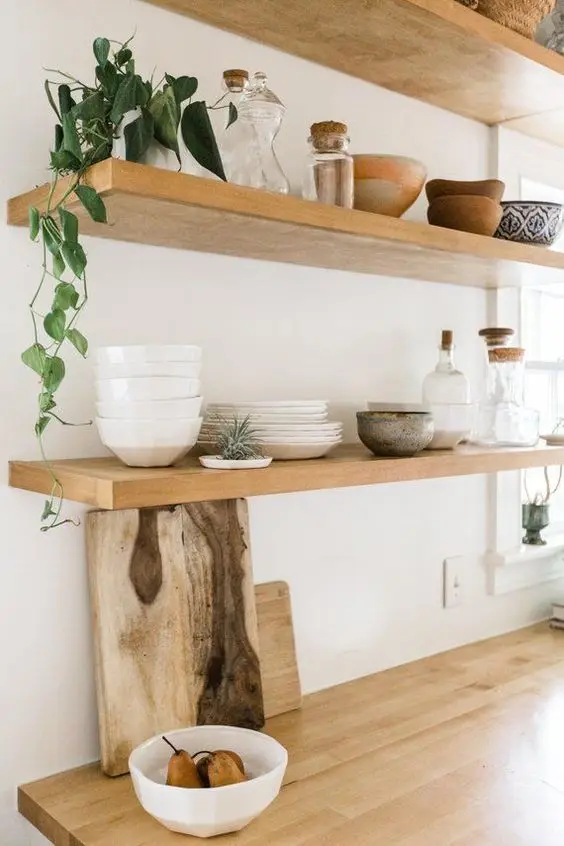 kitchen floating shelves