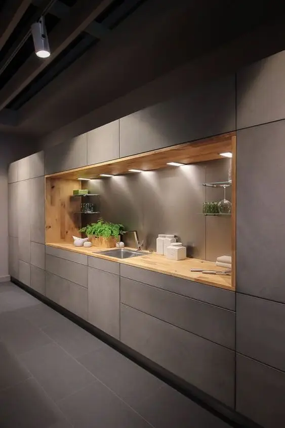 modern alcove kitchen