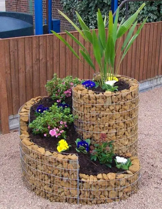 spiral gabion planter