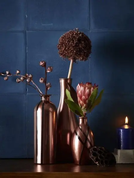 copper flower vase