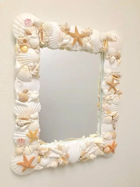 seashell framed mirror
