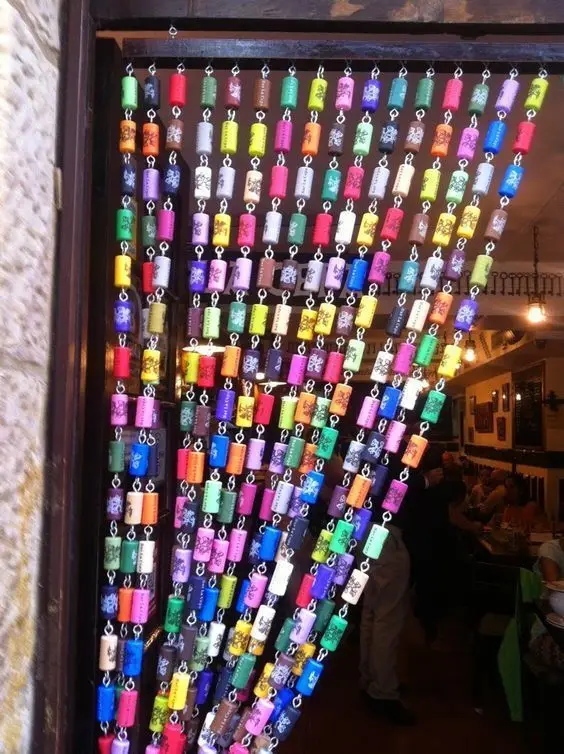 wine cork curtain