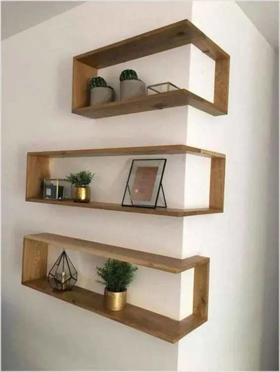 corner floating box shelves