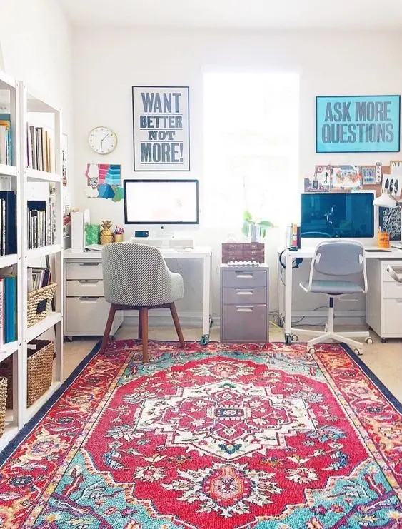 bright red area rug