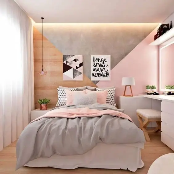 modern pink bedroom