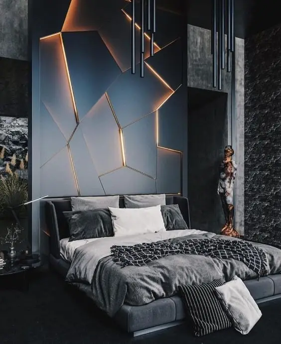 luxurious black bedroom