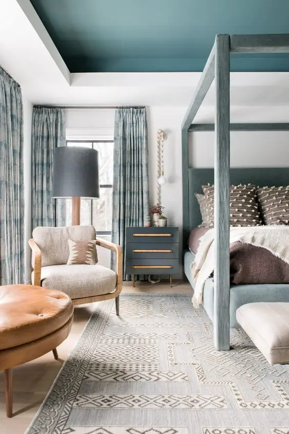 blue cottage bedroom