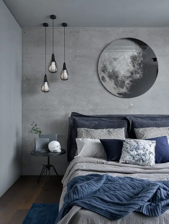 blue grey bedroom
