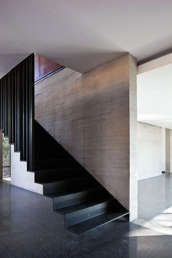 black metal staircase