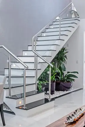 metal and glass staircase
