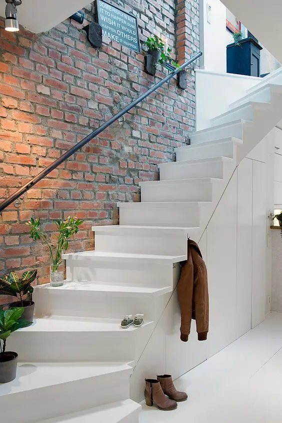 modern white staircase