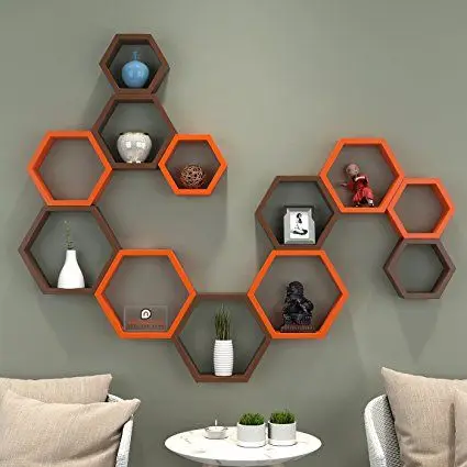 hexagon wall shelves