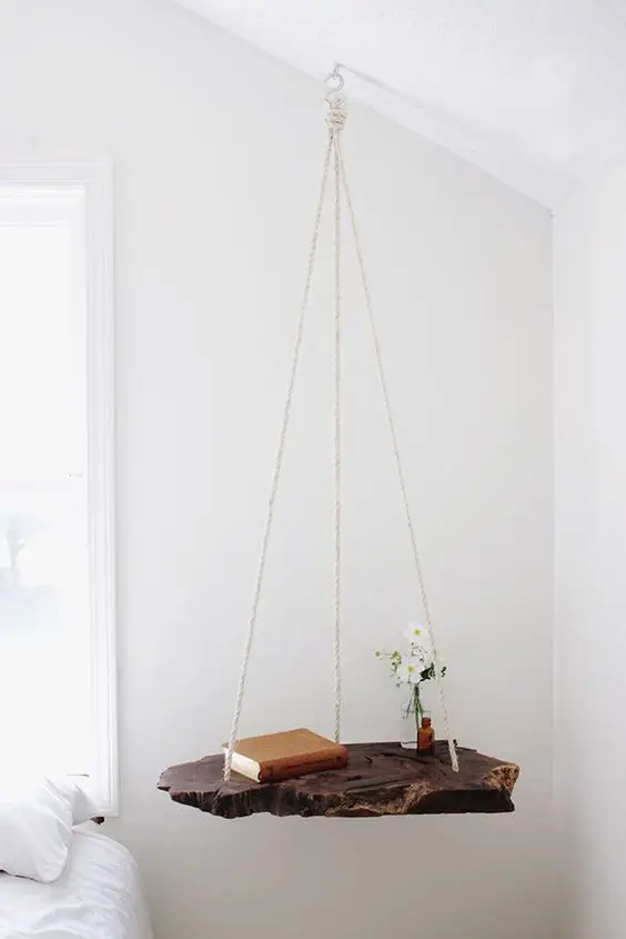 wood slice nightstand