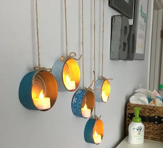 tin candle holders