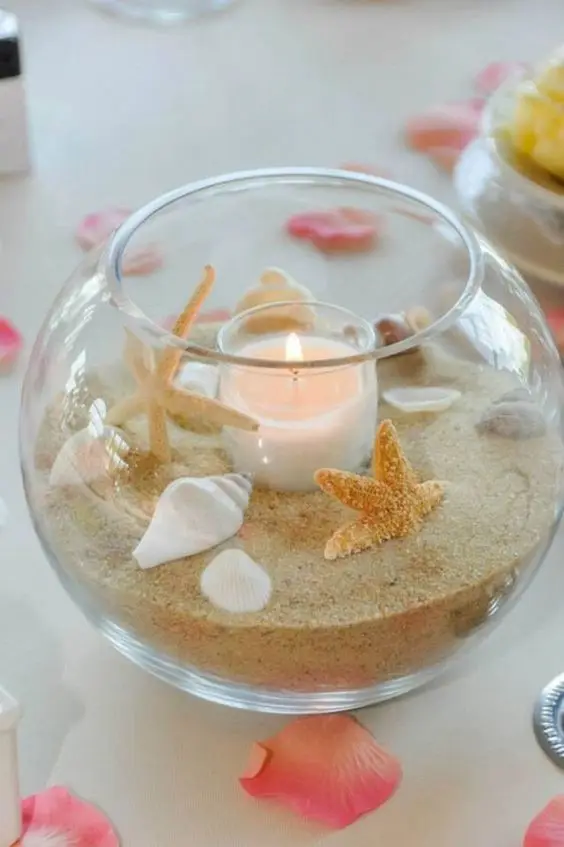 glass bowl candle holder