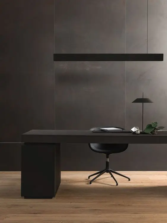 modern black home office