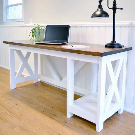 white farmhouse office desk