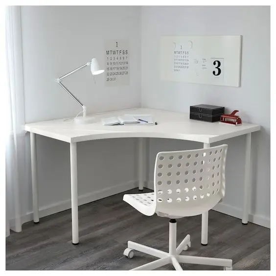 white corner office desk